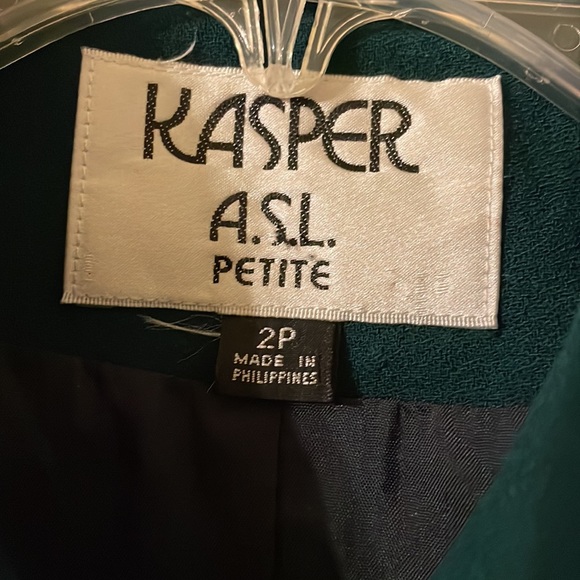 Beautiful vintage, Kasper A.S.L.Petite winter green jacket,  (mlb) - Picture 4 of 11